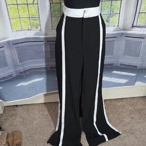 AKIRA Black and White Wide Leg Pants